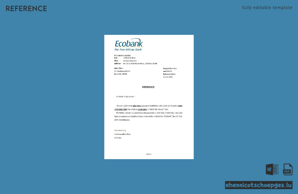 Beispielvorschau zur Schließung der Benin Ecobank